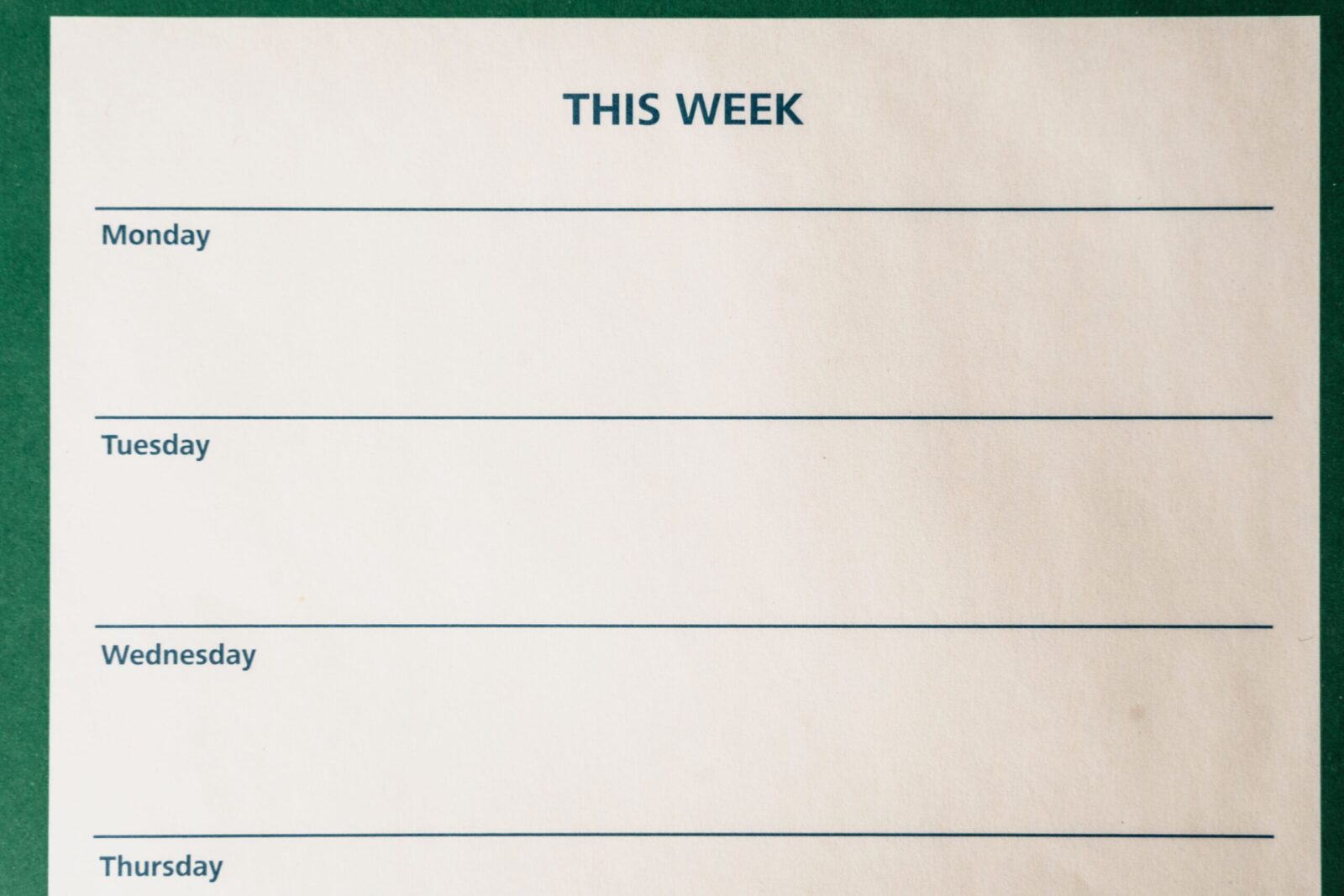 Kalender med 4 dagars arbetsvecka